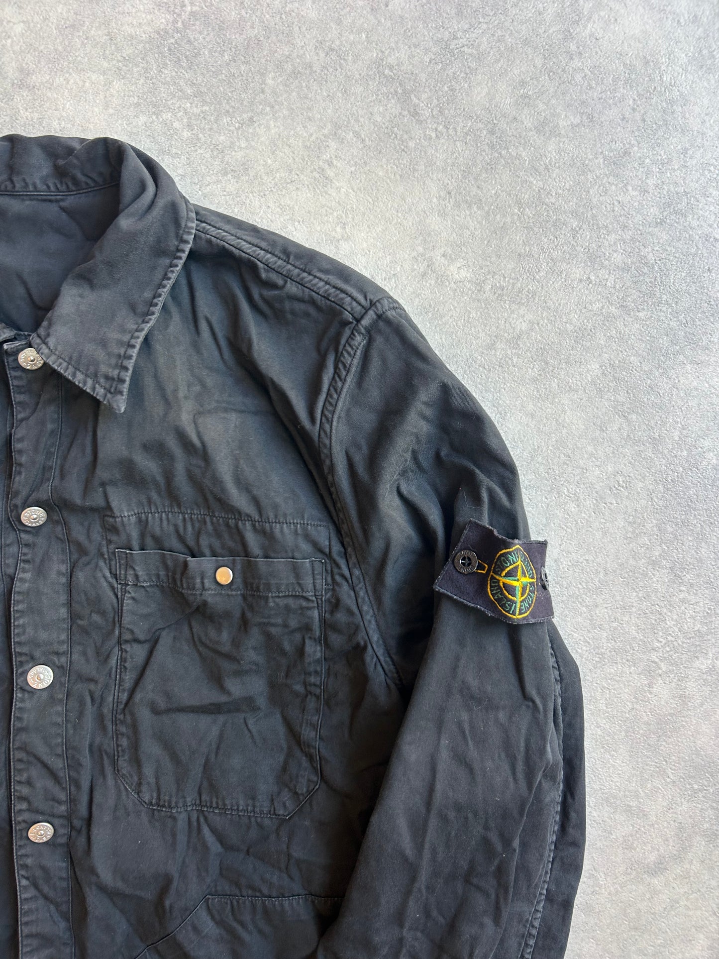Stone Island Button Overshirt Black XL