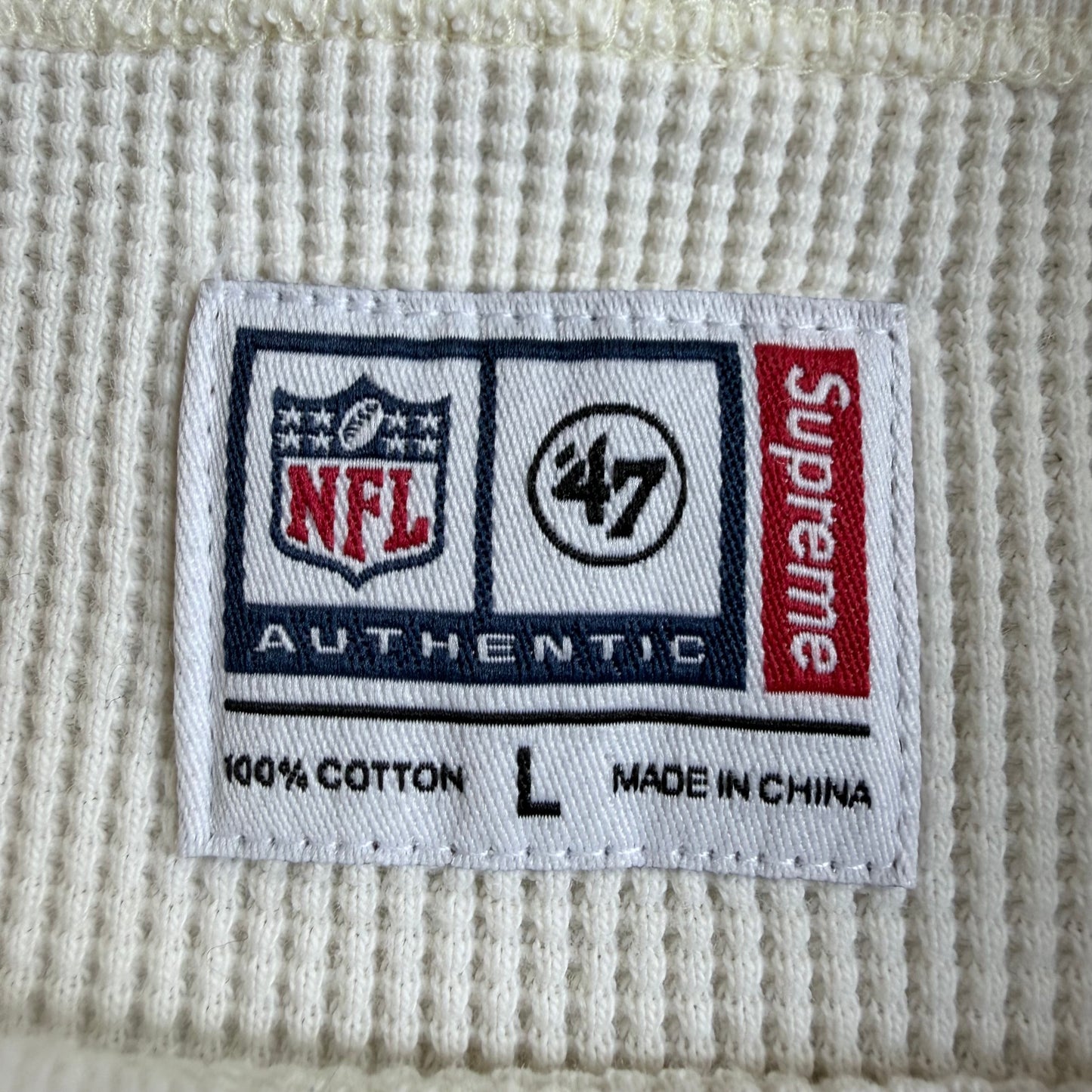 Supreme NFL x Raiders x 47 Thermal Beige/White L