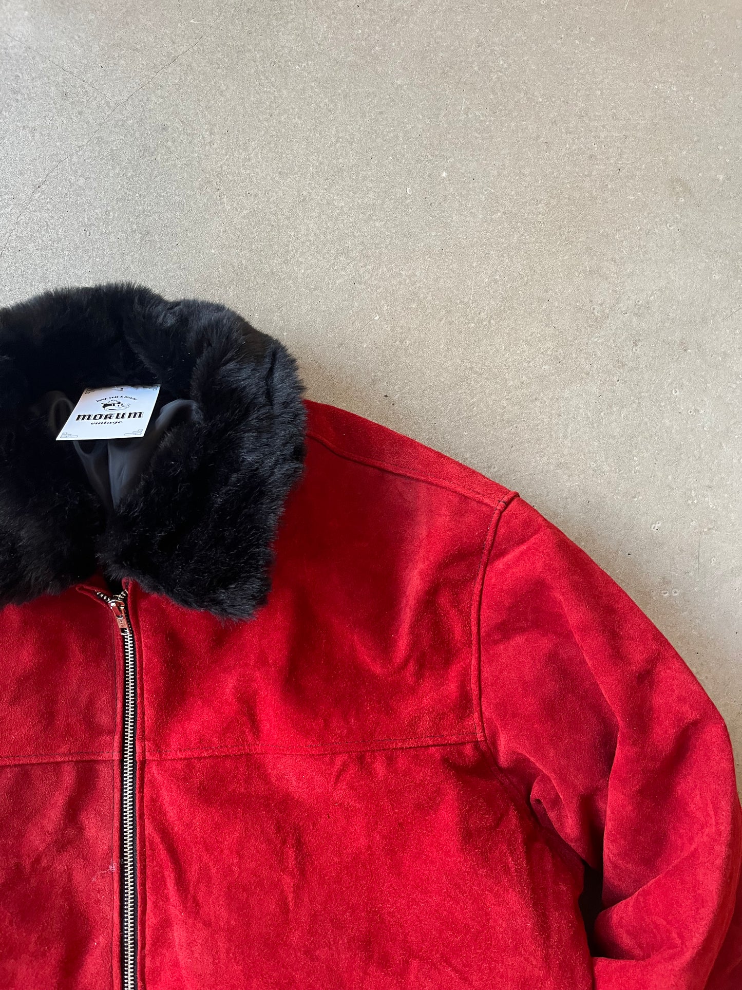 Vintage Suede Jacket Red Size Large