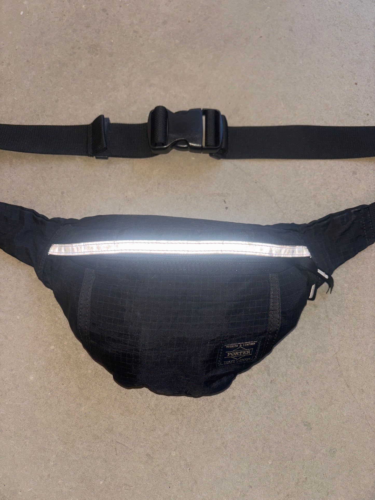 Porter Waist Bag Black 3M Stripe