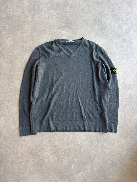 Stone Island V-Neck Sweater Grey XXXL