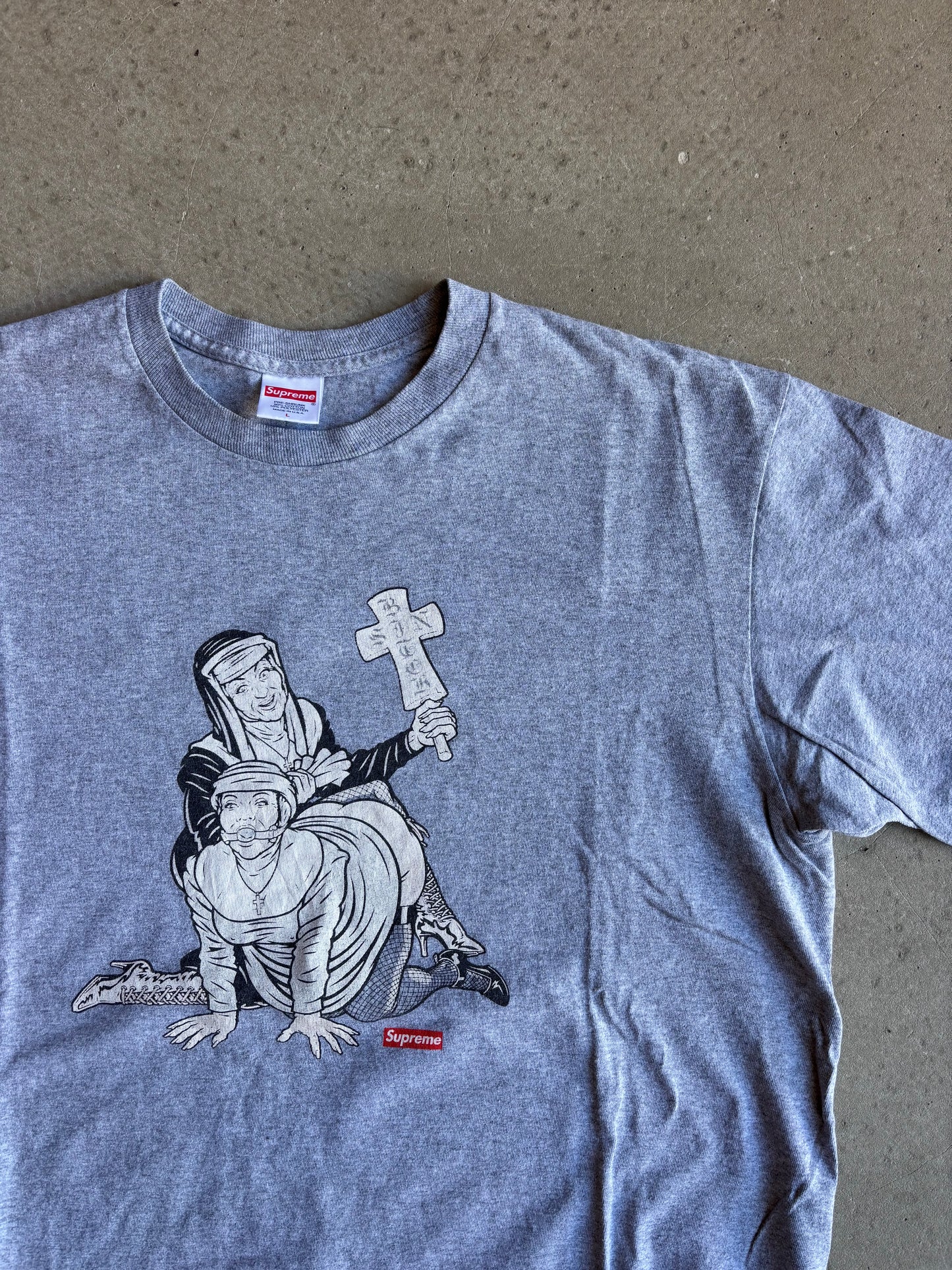Supreme Nuns Tee Grey Large