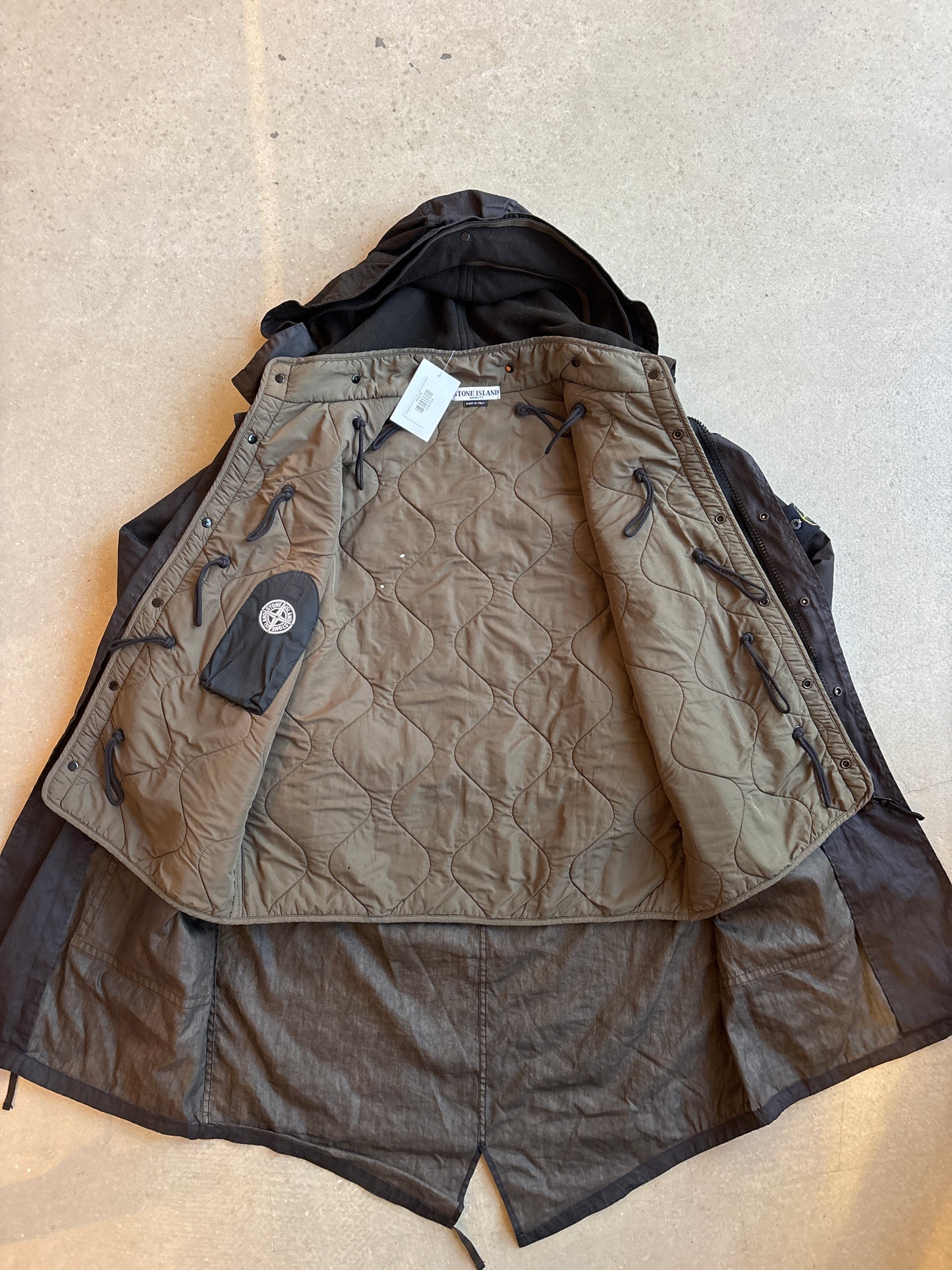 Vintage Stone Island Lino Flax Lined Parka Grey Medium