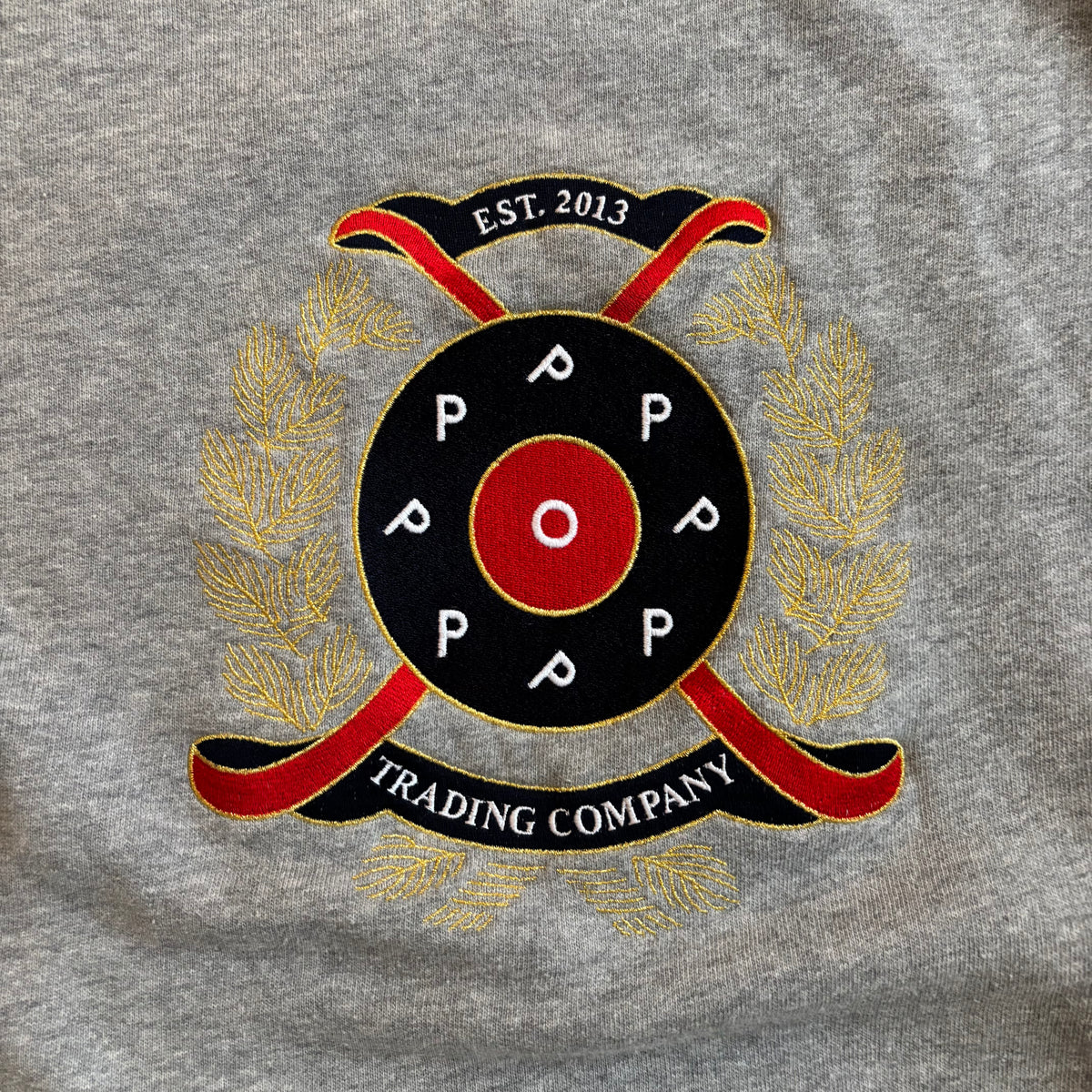 Pop Trading Company Royal Crest Logo Grey  XL