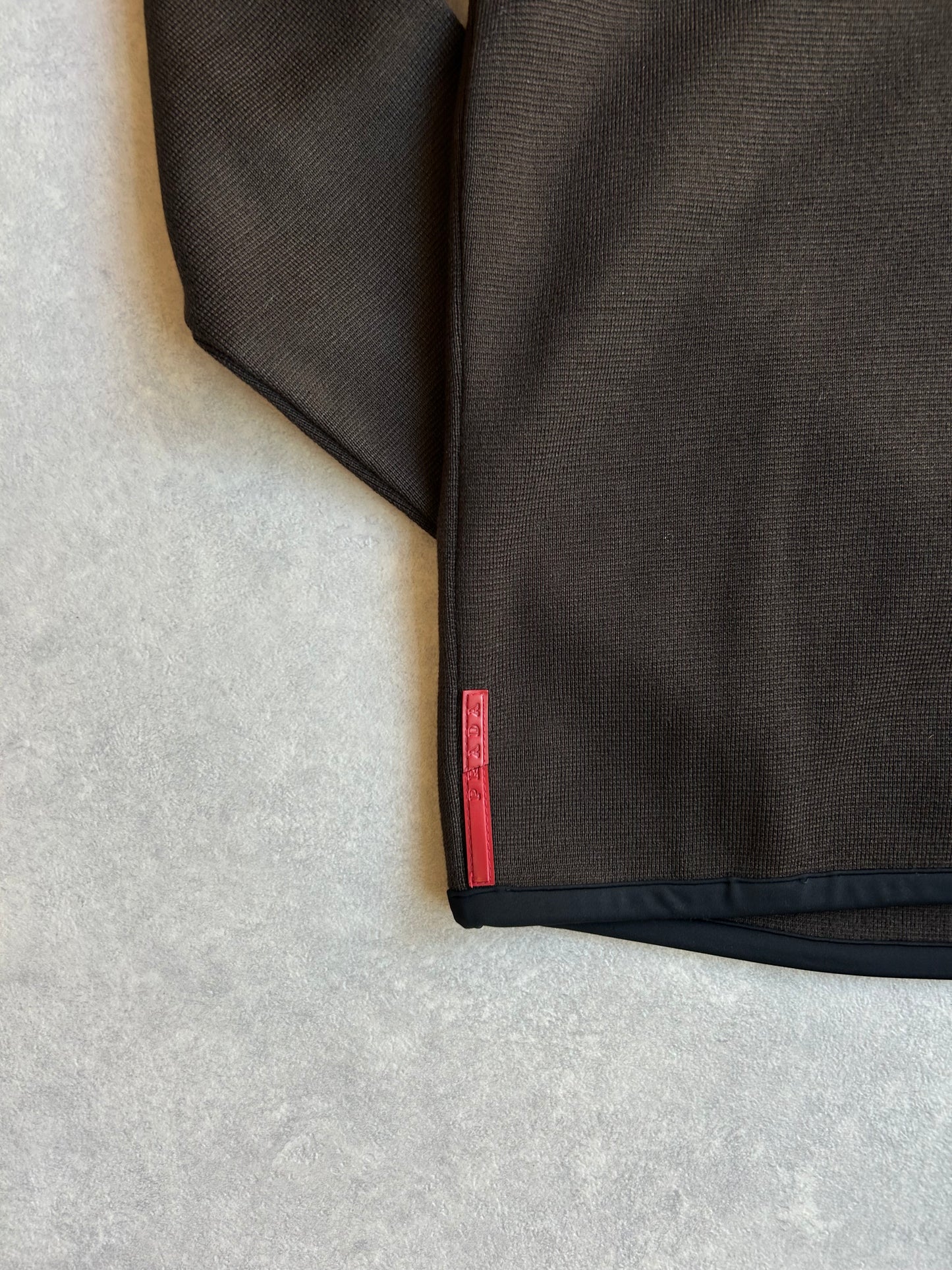 Prada Brown Nylon Hoodie Medium