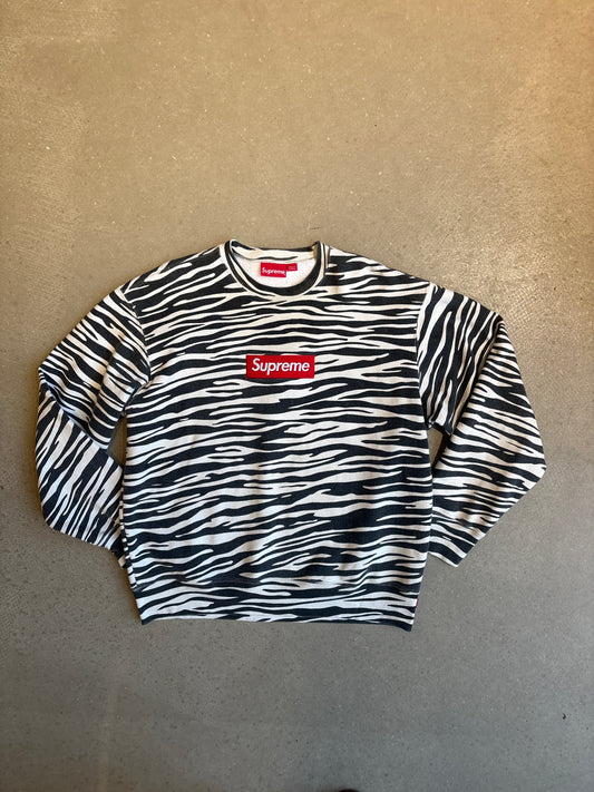 Supreme Box Logo FW 22 Crewneck Zebra Large