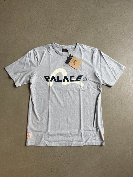 Palace x Evisu Logo T-Shirt Grey Marl