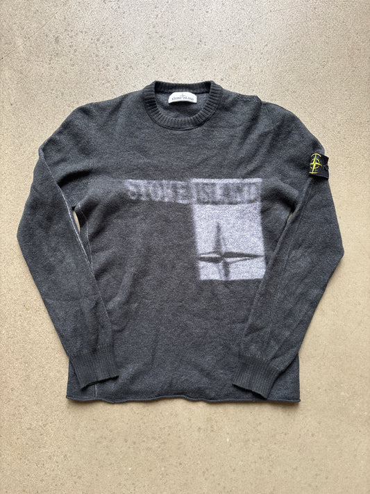 Stone Island Compass Logo Knitted Sweater Grey M