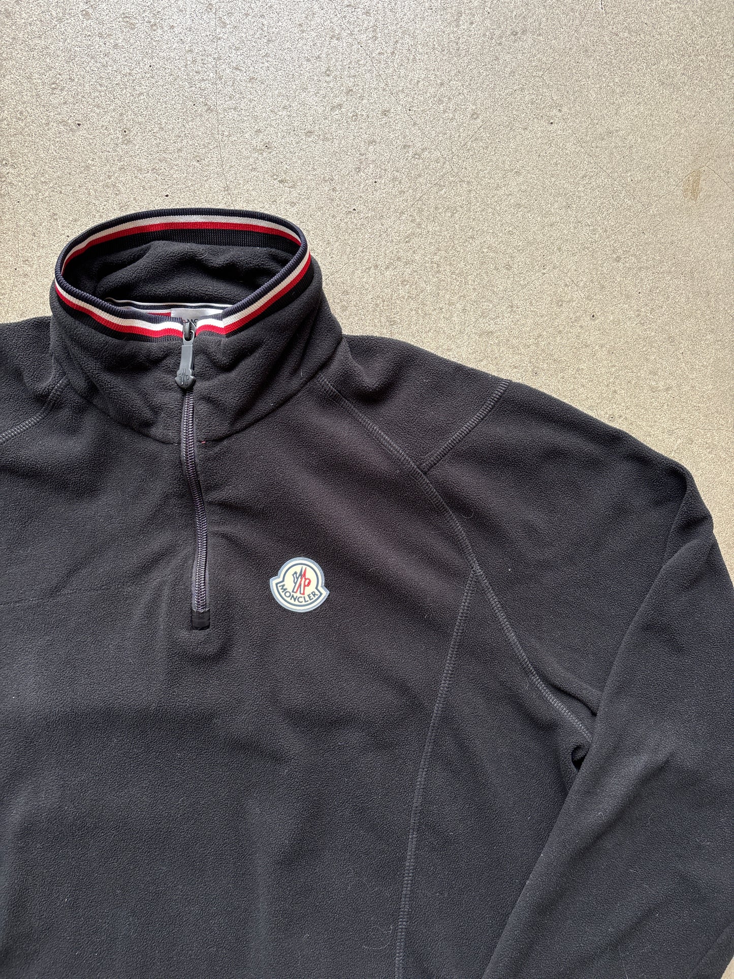 Moncler Fleece Half Zip Sweater Black XXL