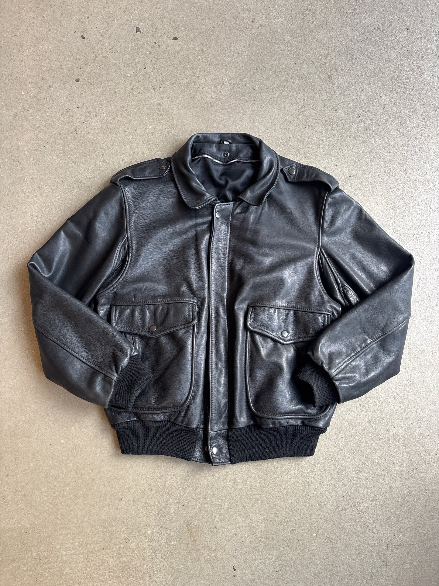 Leather Jacket Fonzie Black L