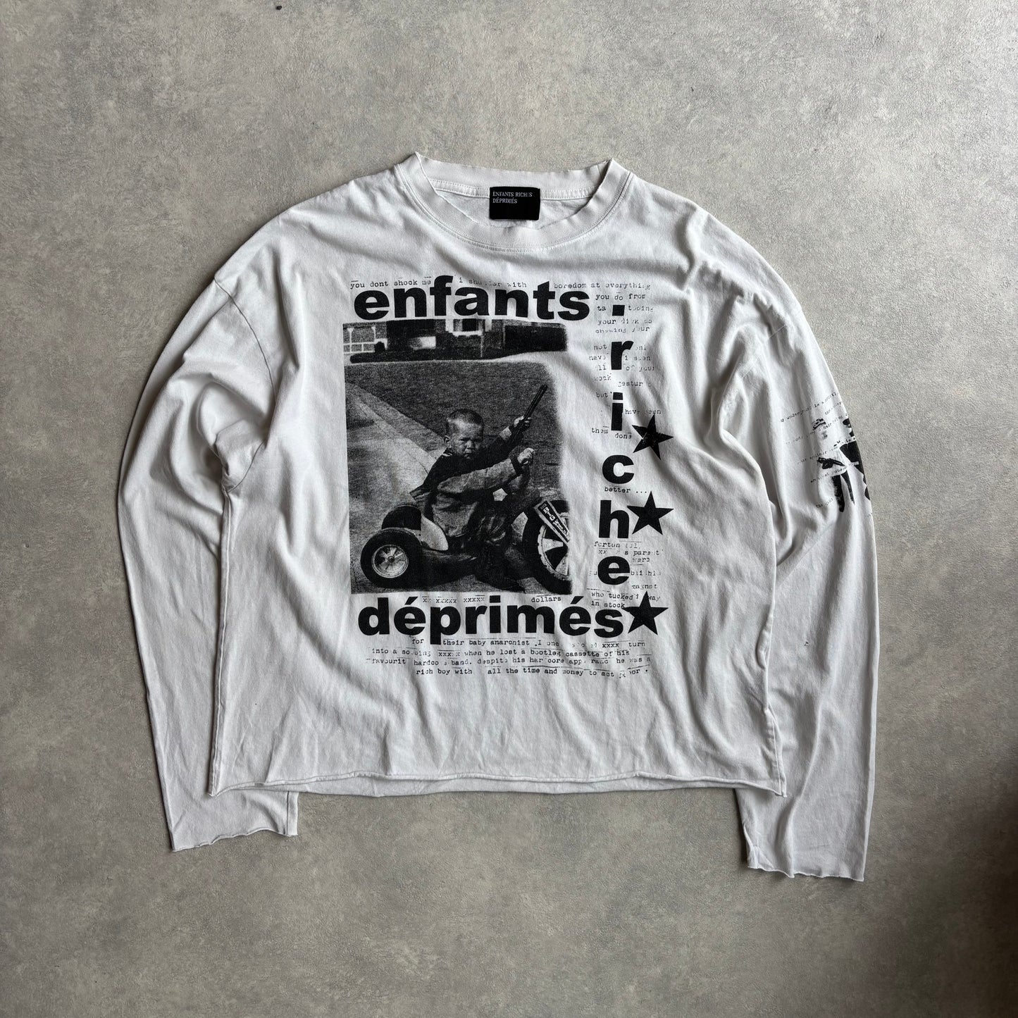 Enfants Riches Déprimés E.R.D Mens Large white ss 24 Graphic longsleeve