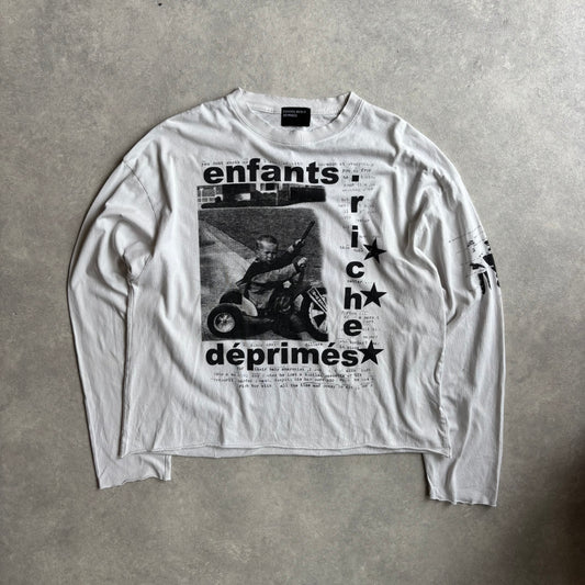 Enfants Riches Déprimés E.R.D Mens Large white ss 24 Graphic longsleeve