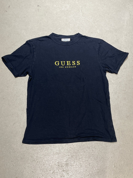 Vintage Guess Logo LA Tee Black M