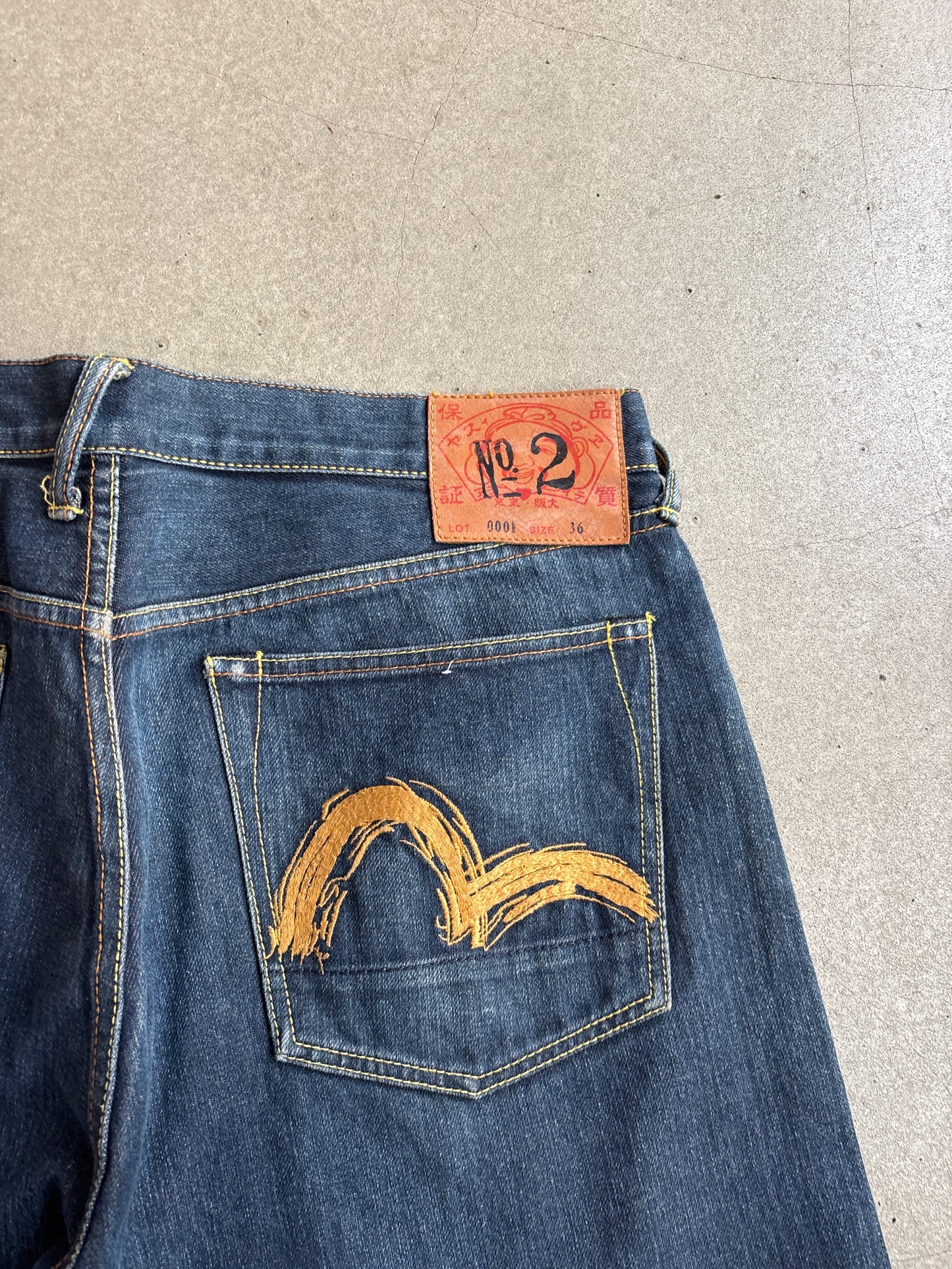 Evisu No. 2 Jeans Size 36 Brown Logo