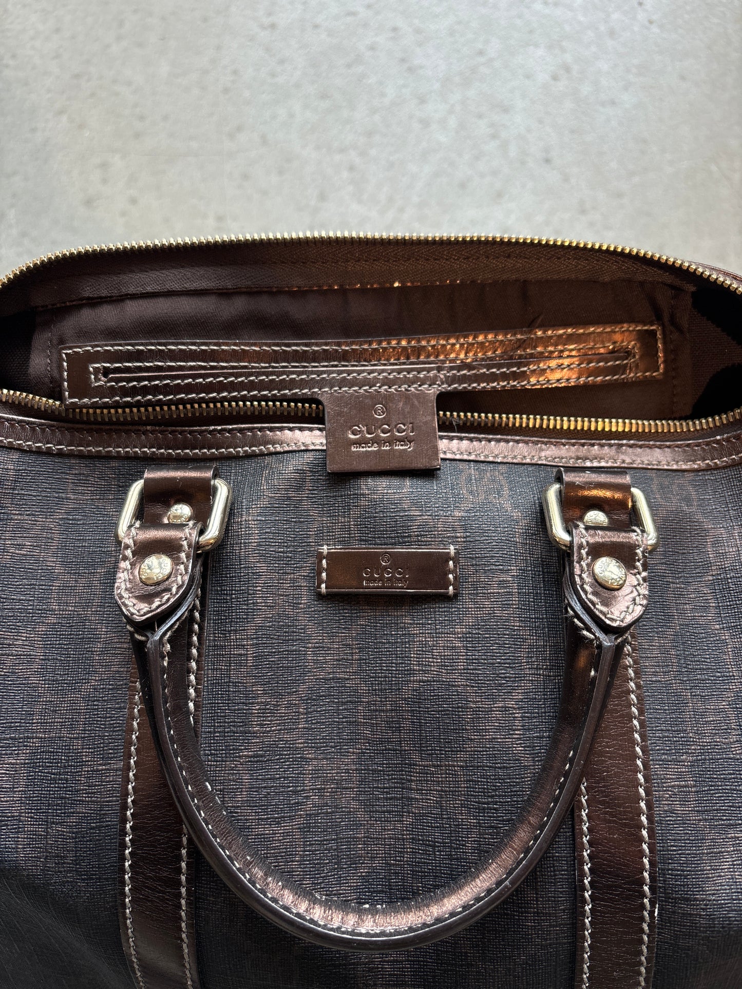 Gucci GG Monogram Boston Bag Brown