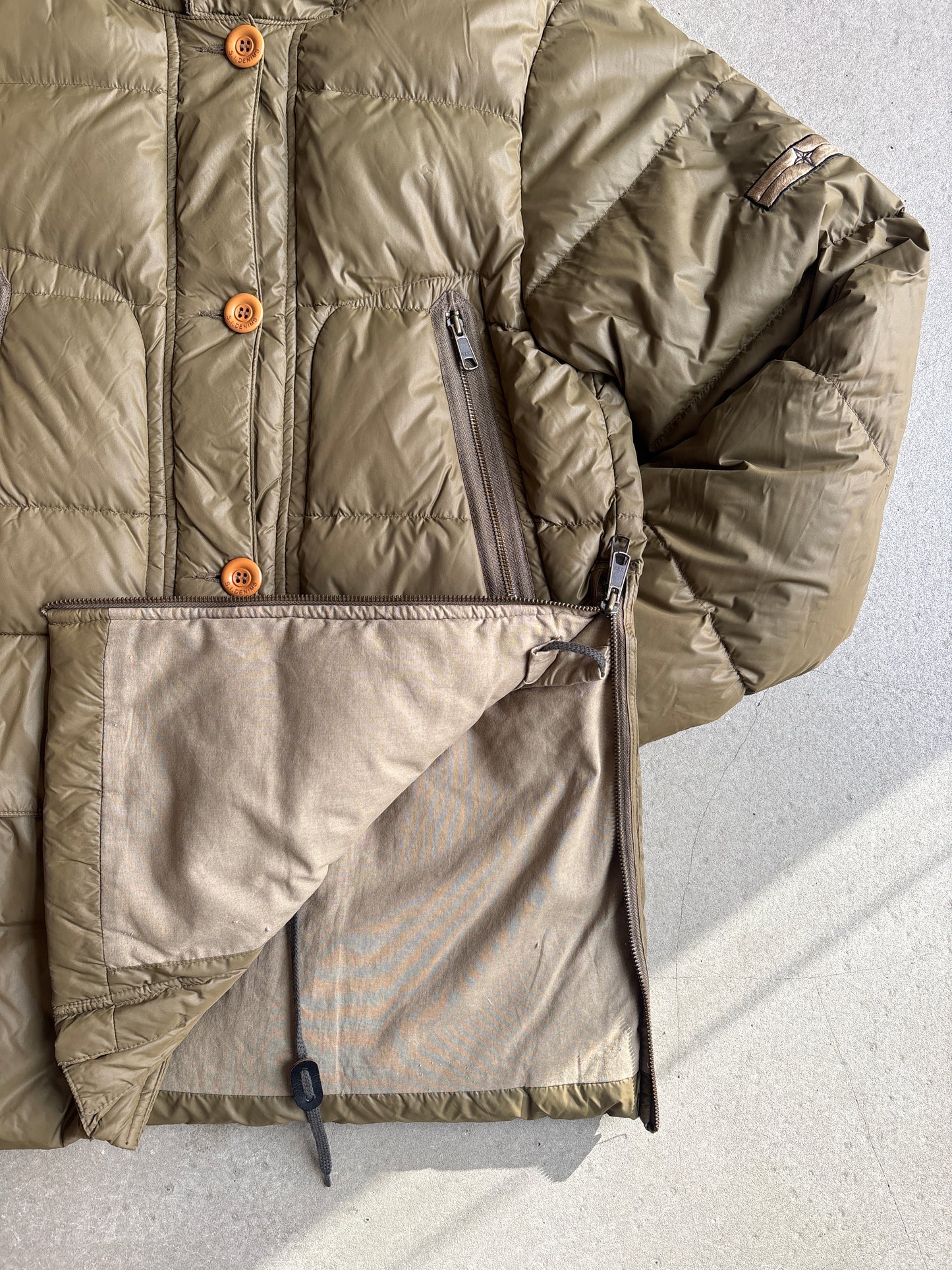 Stone Island Denims Goose Down Cold Jacket Green Small