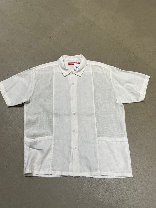 Supreme Short Sleeve Shirt Linen White XL