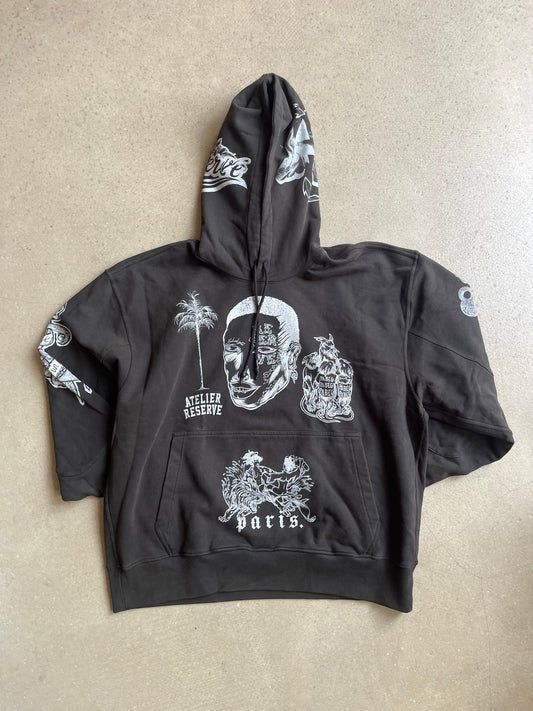 Atelier Reservé Hoodie Tattoo Flash Sheet Sun Faded Black