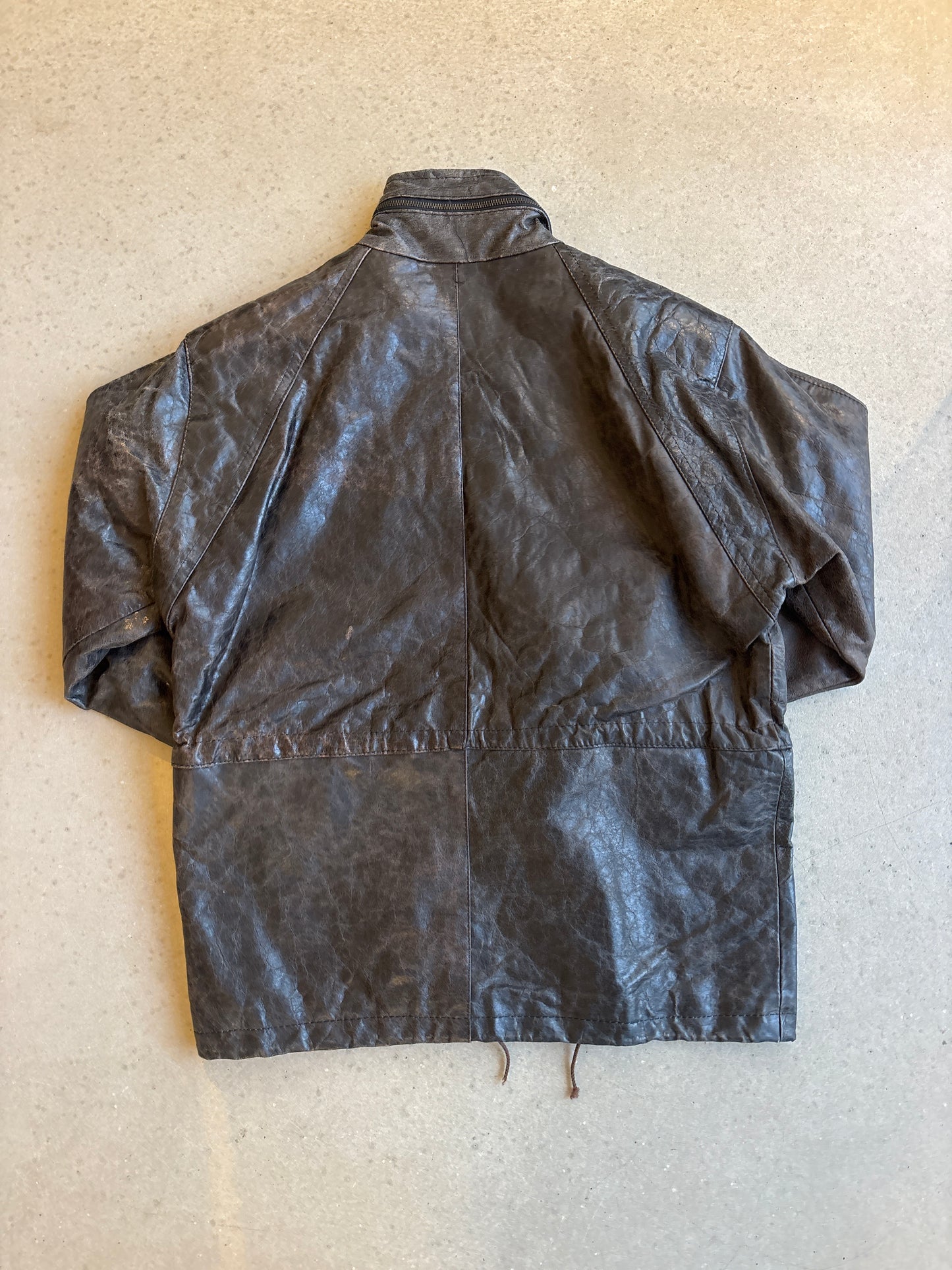 Vintage Brown Cracked Leather Jacket M