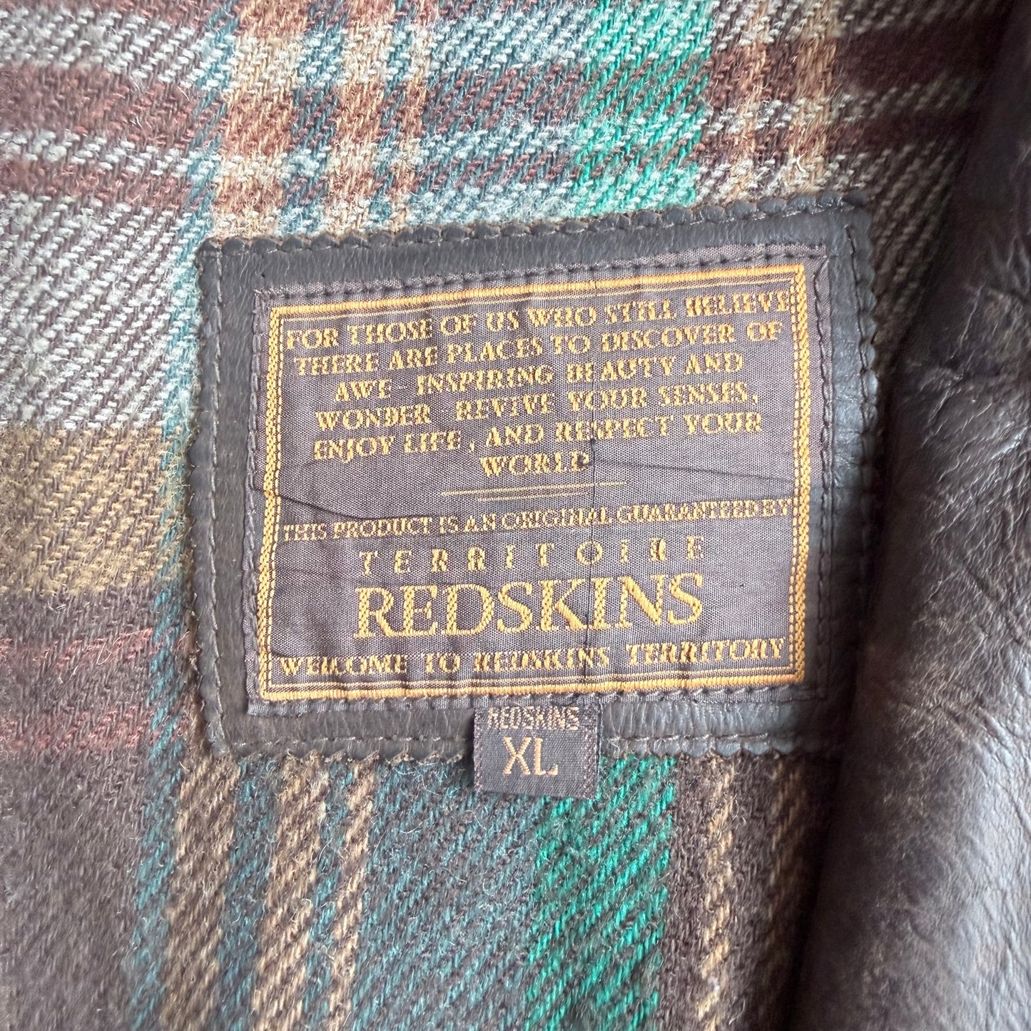 Redskins Brown Bomber Aviator Leather Jacket XL
