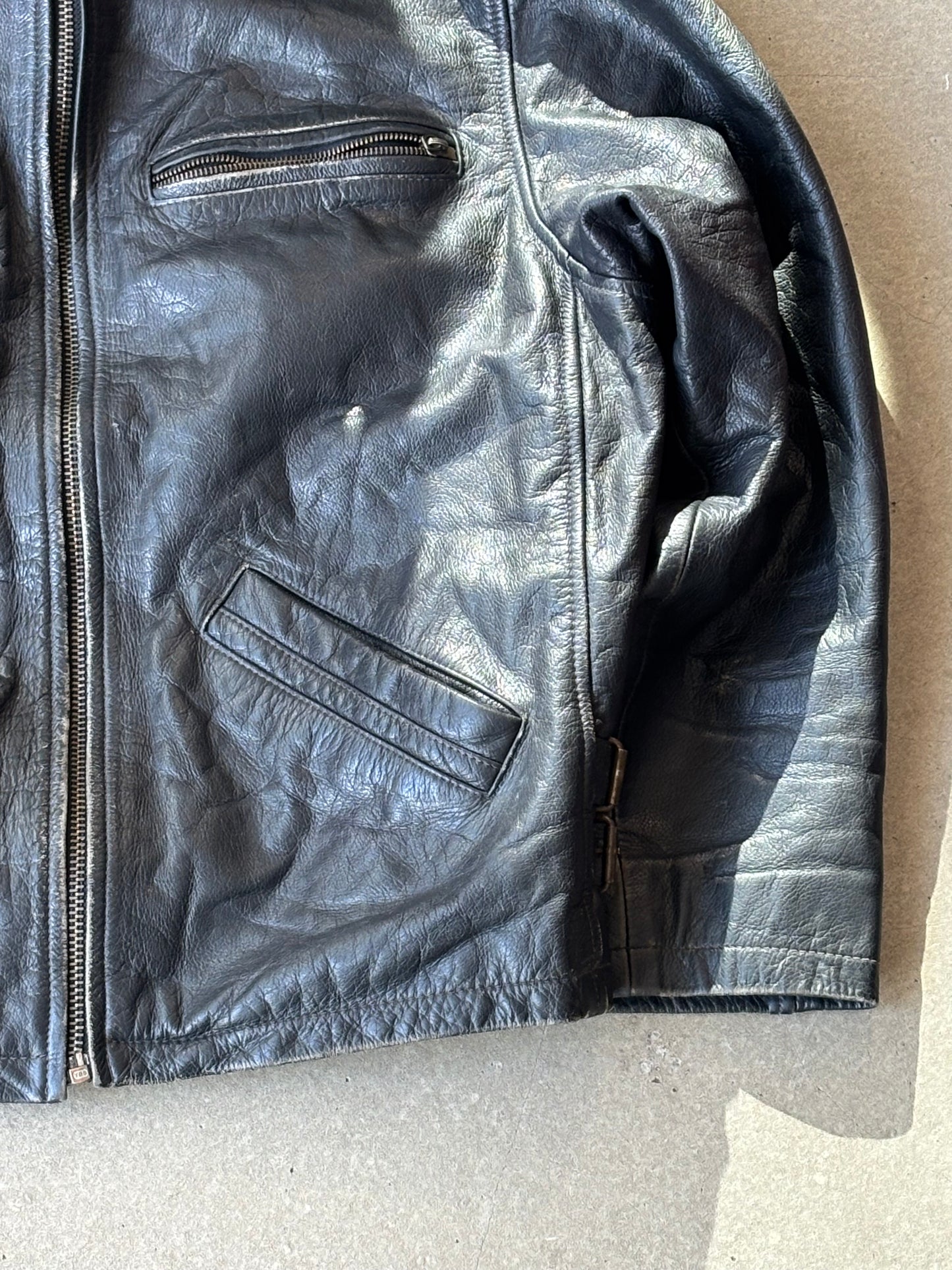 Leather Jacket Black L