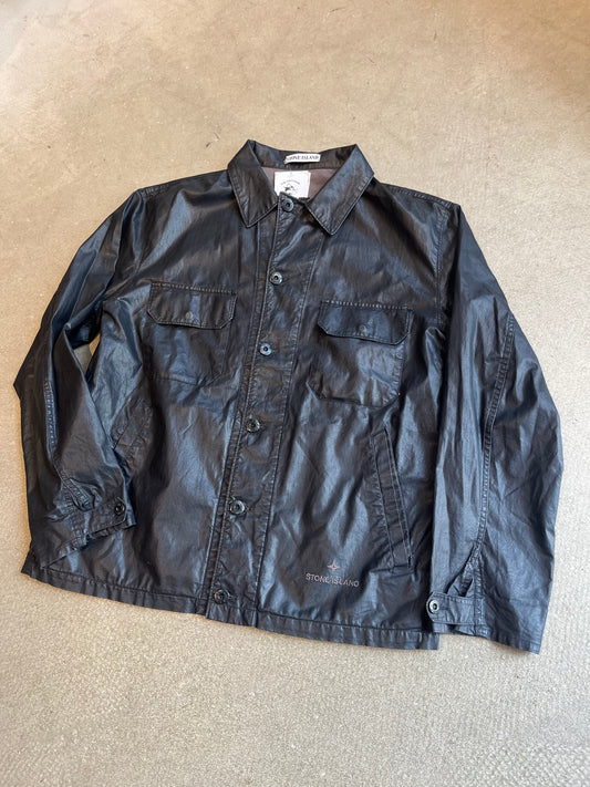Vintage Stone Island Wax Tactical Jacket Black