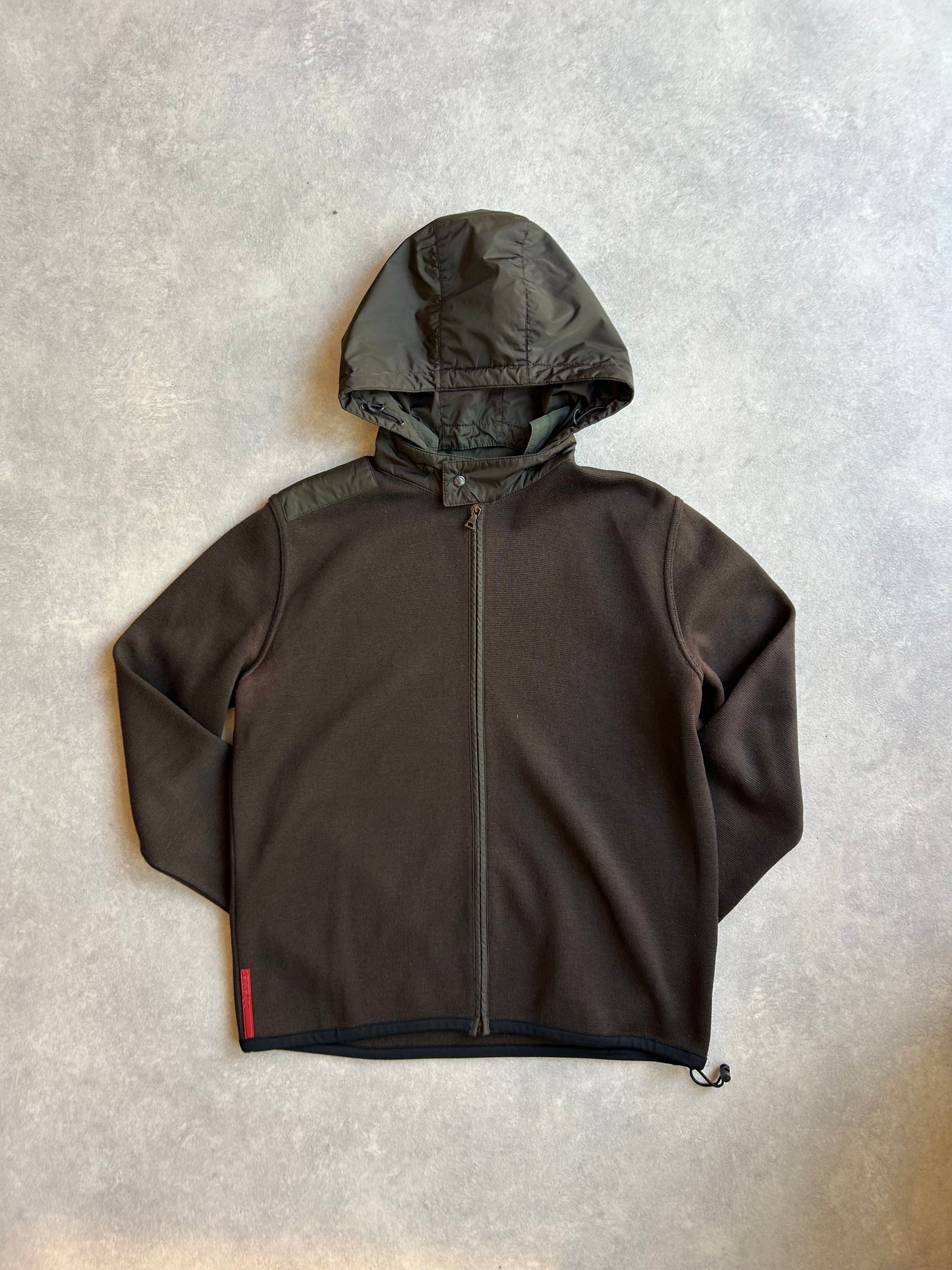 Prada Brown Nylon Hoodie Medium