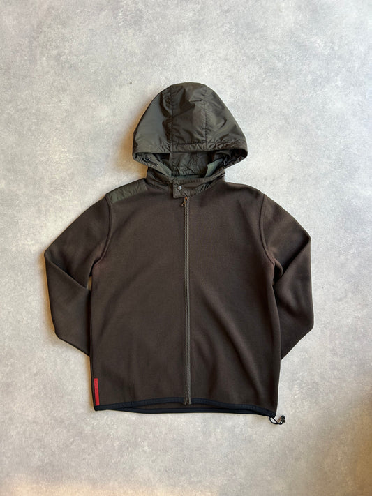 Prada Brown Nylon Hoodie Medium