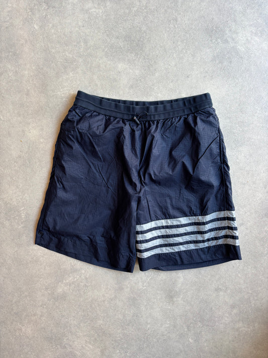 Thom Browne Ripstop 4-Bar Track Shorts Navy XL