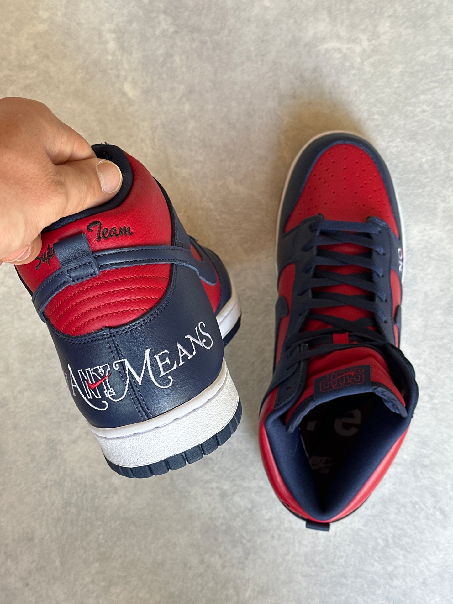 Nike x Supreme Dunk High SB By Any Means 46 Blue/red