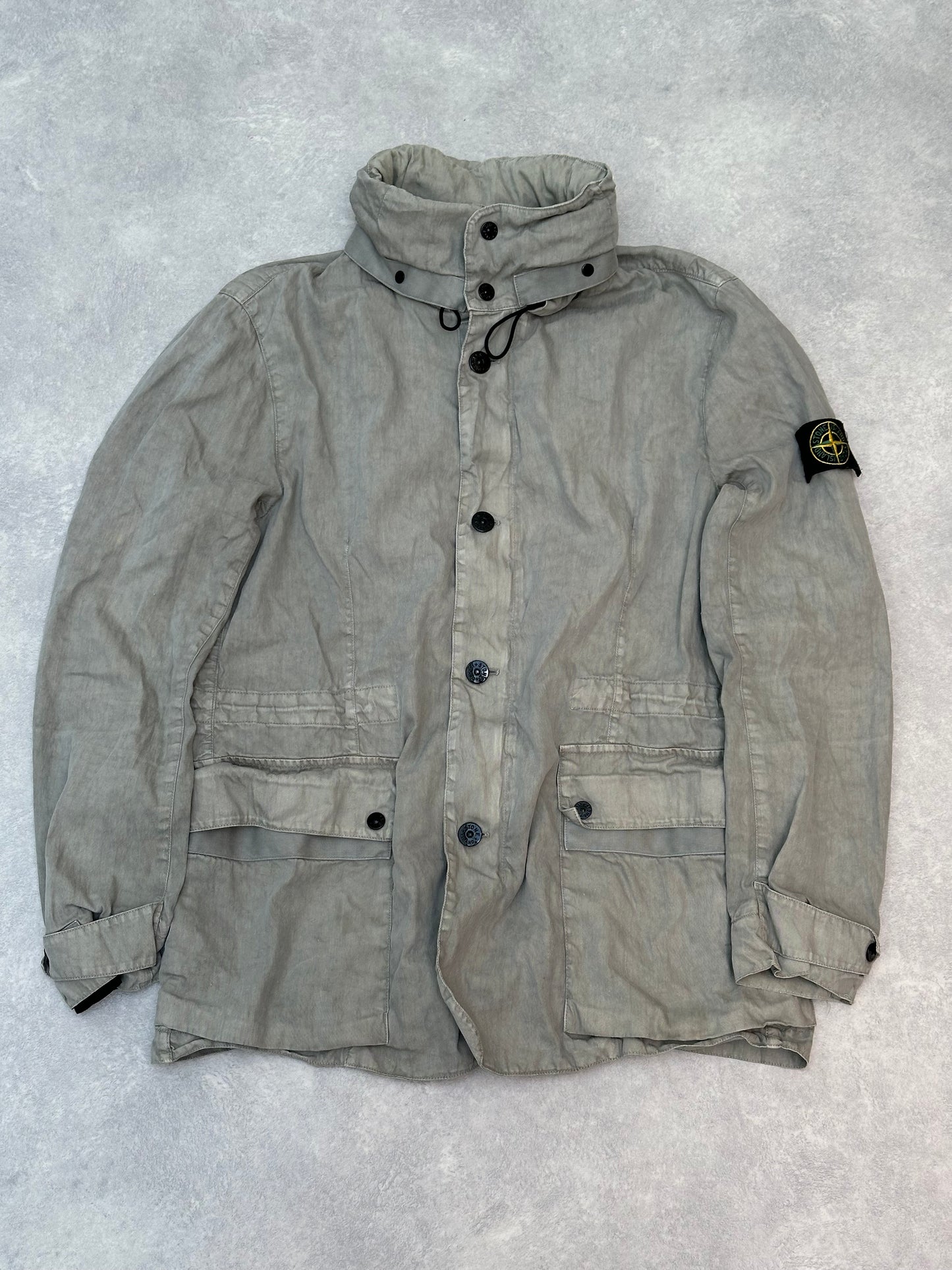 Stone Island Lino Flax Jacket Light Grey Size XL