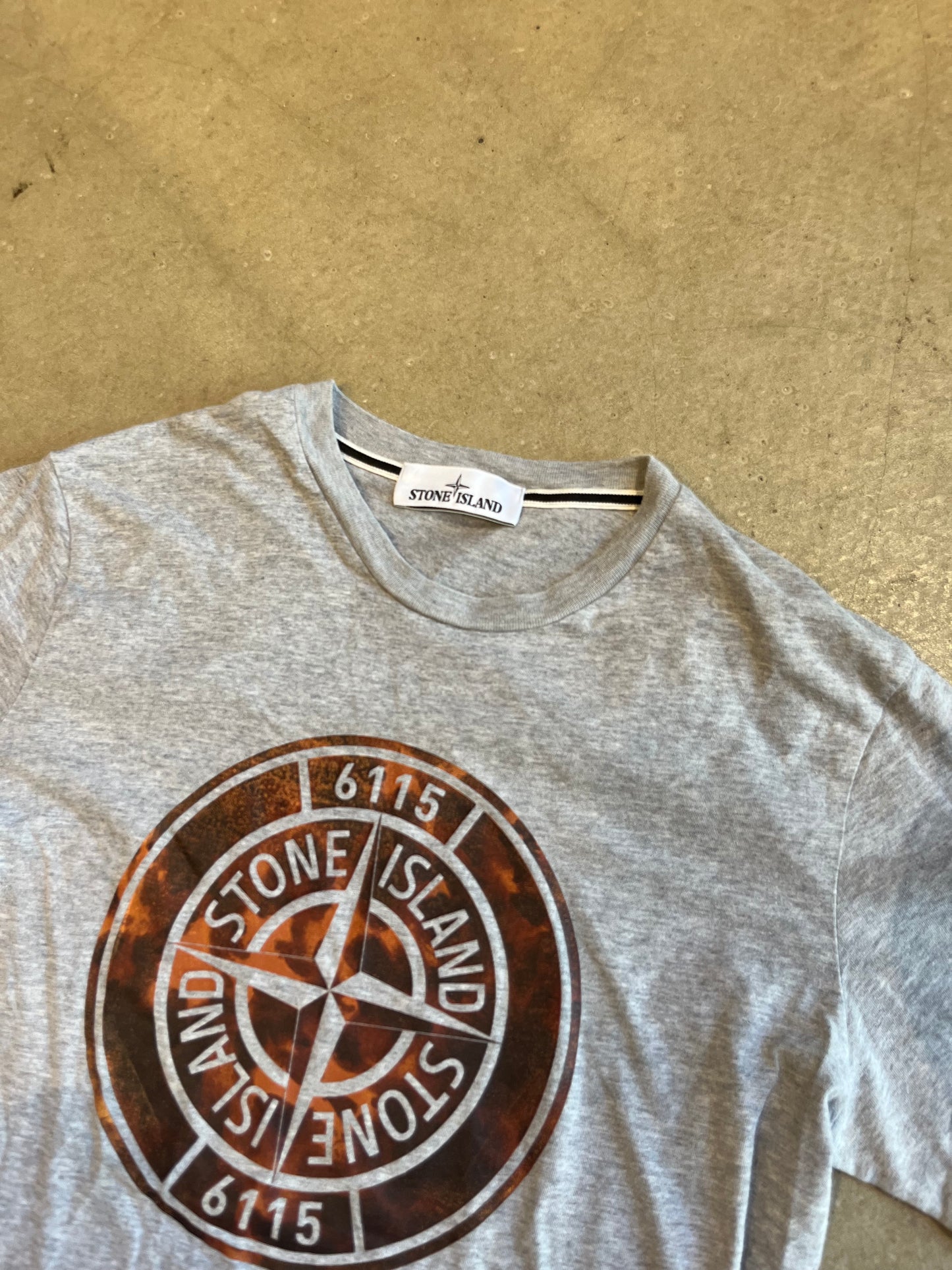 Stone Island Print Tee Grey Medium