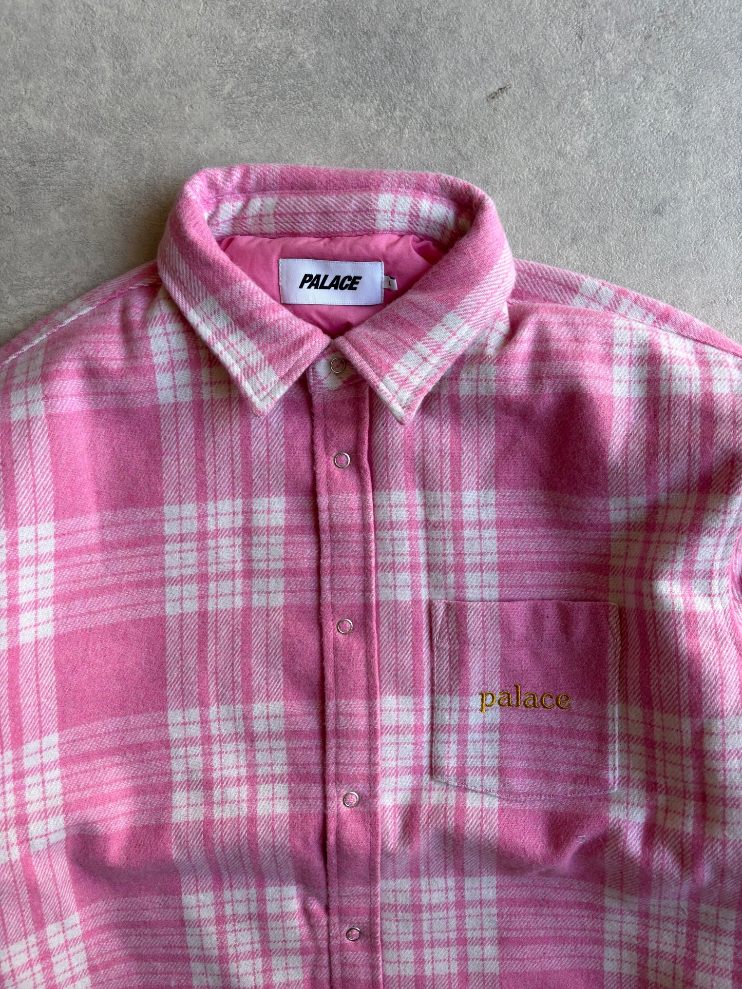 Palace Check Insulated Shirt Pink L