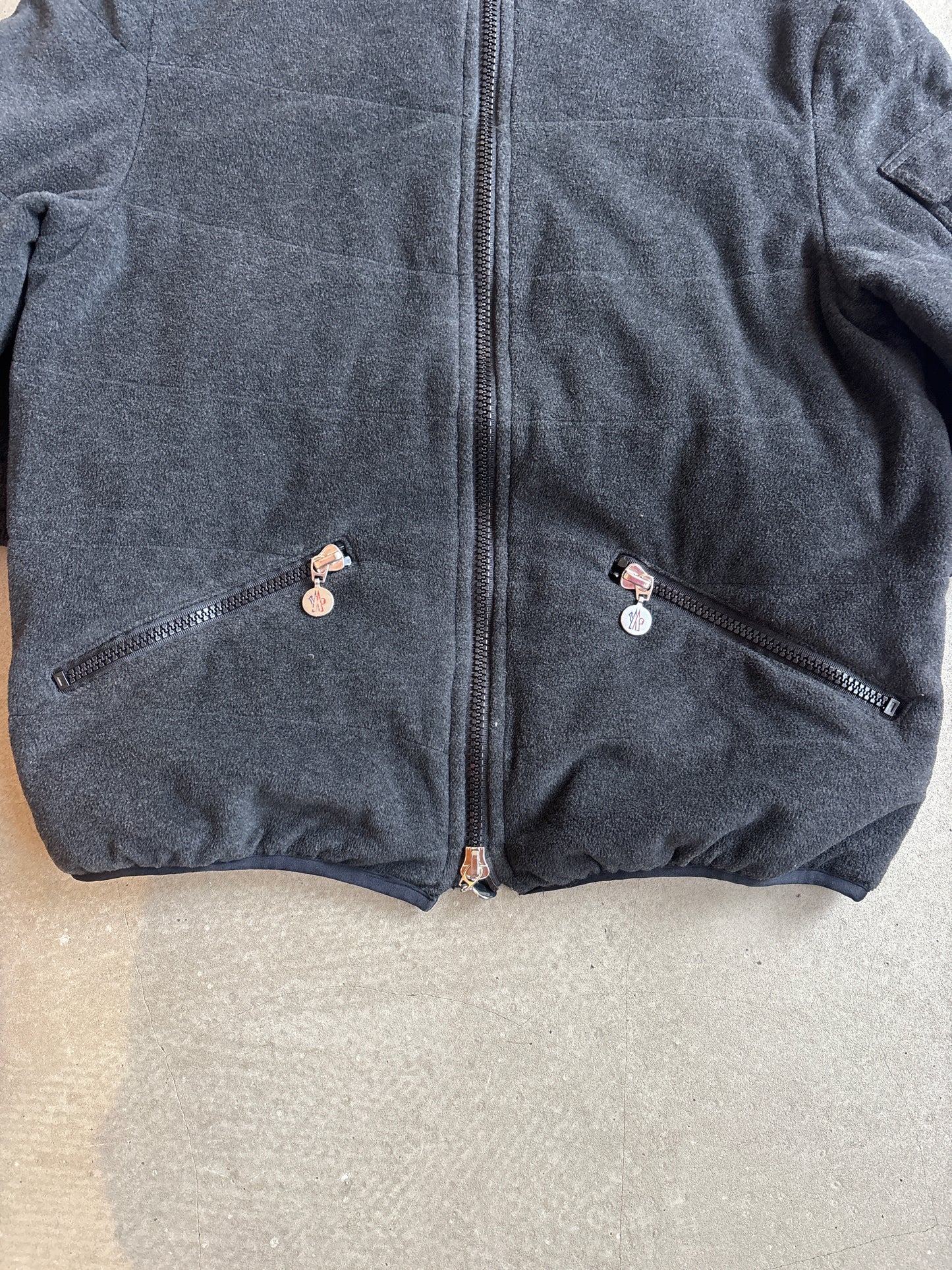 Moncler Padded Fleece Zip-Up Sweater Black M