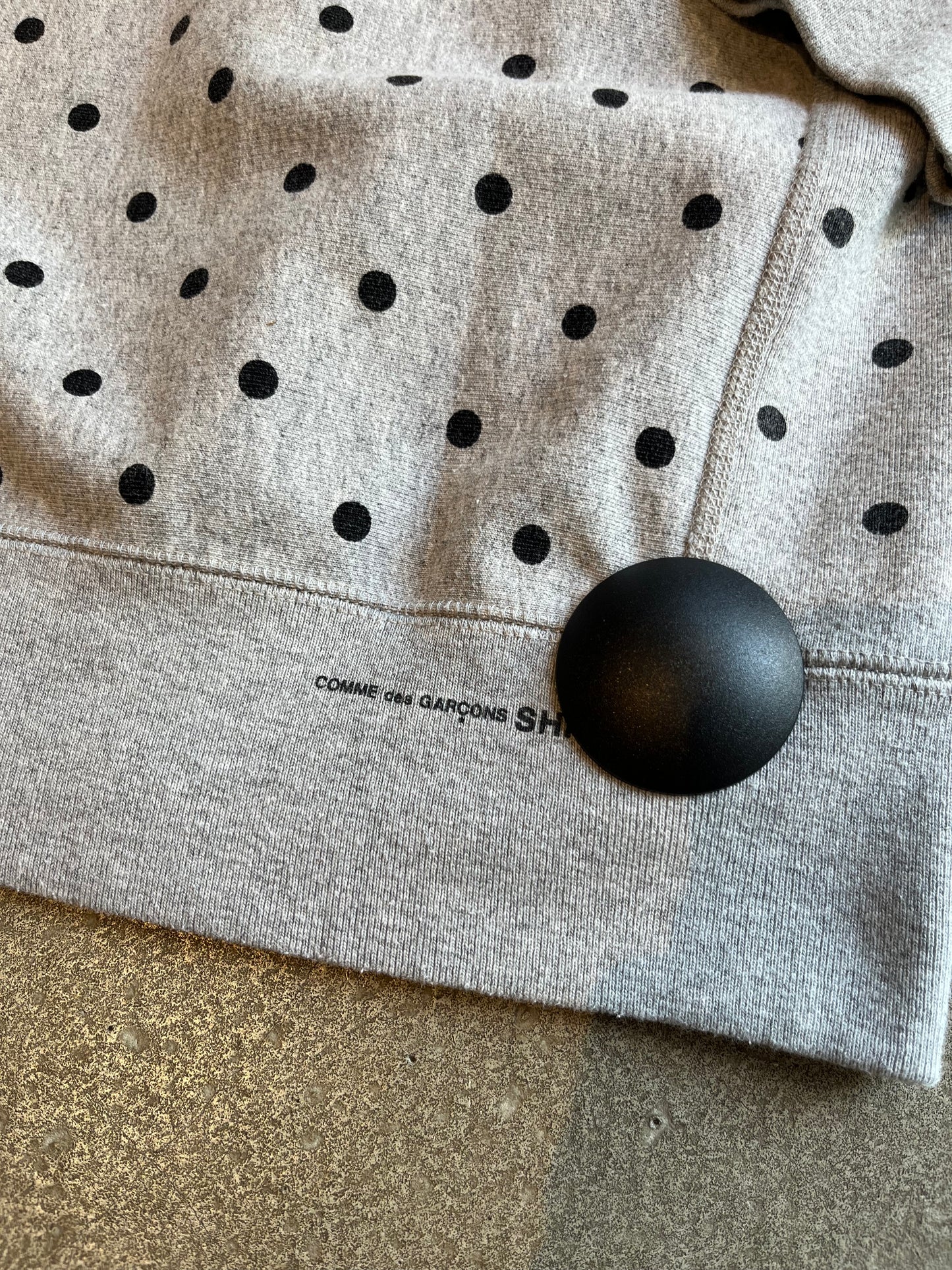 Supreme X CDG Pulka Dot Hoodie Grey XL