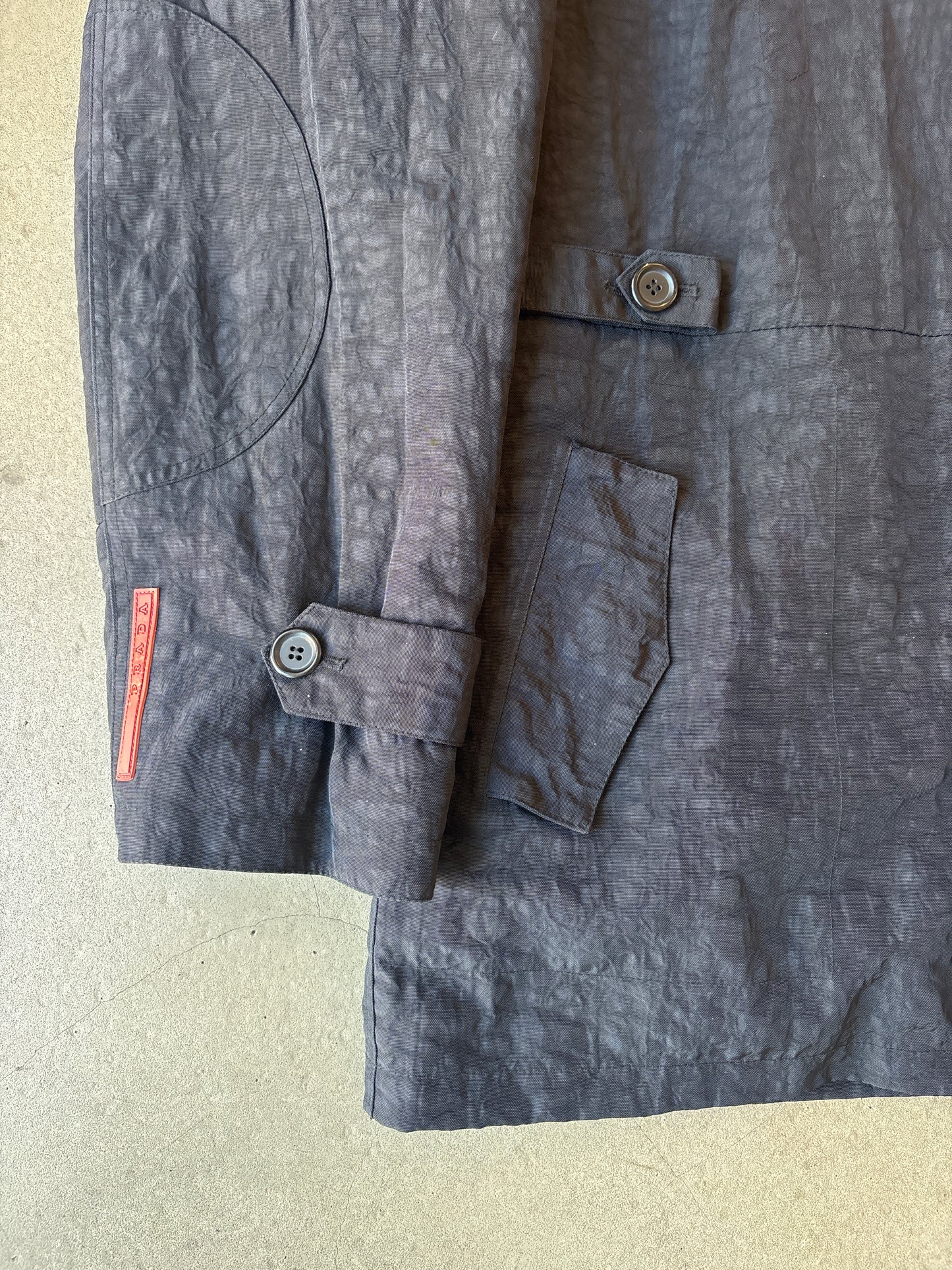 Prada Nylon Coat Fur Lining Black 52