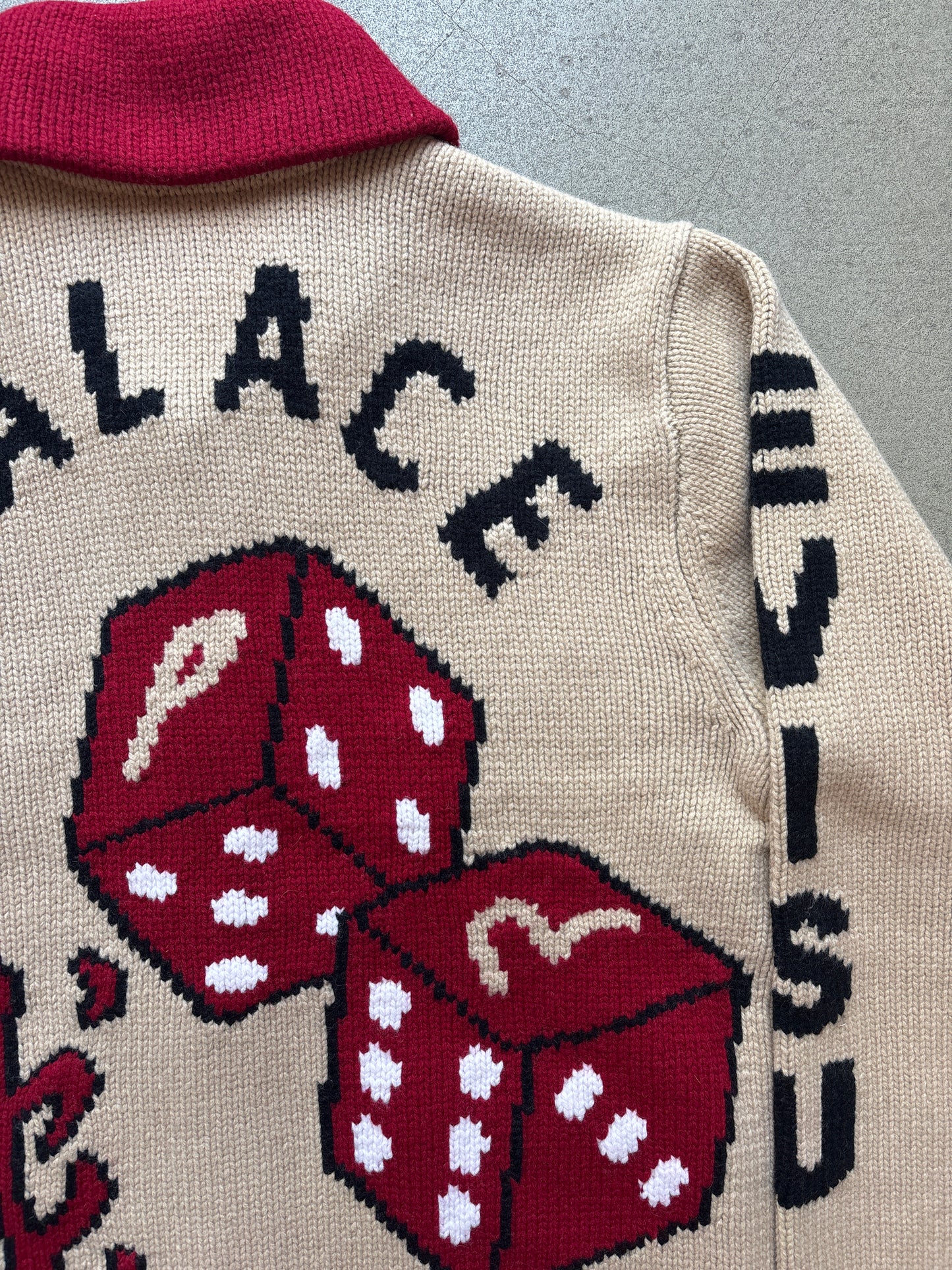 Palace x Evisu Dice Cowichan Knit Cream