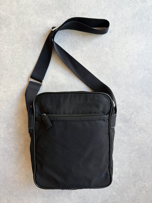 Prada Bag Nylon Messenger Bag Black Steel