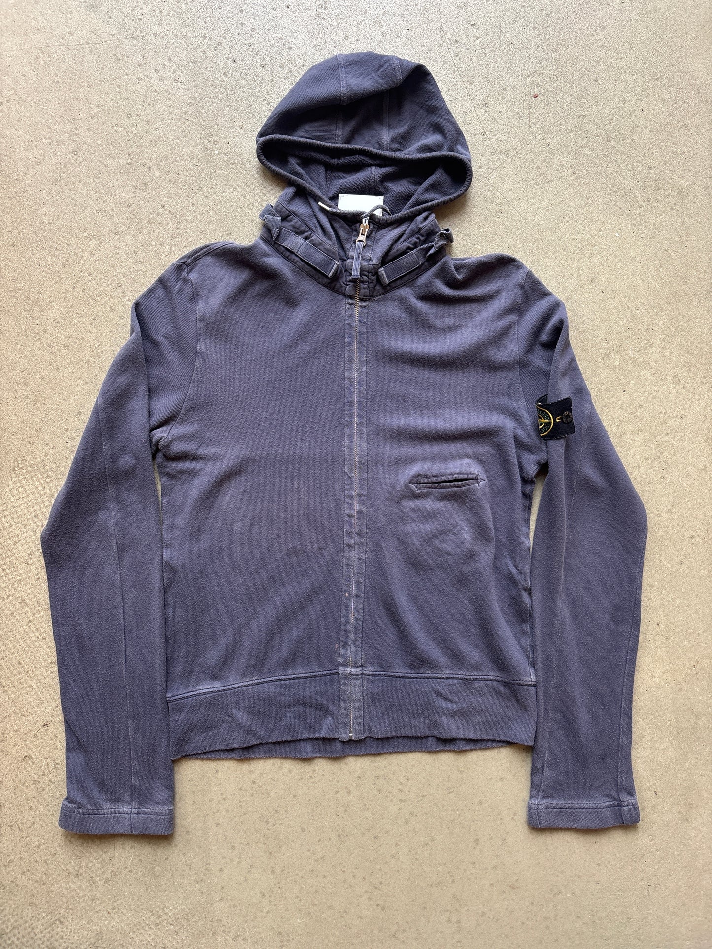 Stone Island Zip Up Pocket Hoodie Navy M