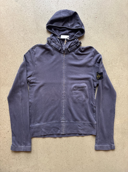 Stone Island Zip Up Pocket Hoodie Navy M
