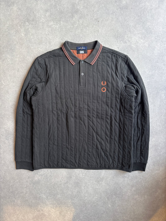Fred Perry X Craig Green Quilted Polo Sweater Grey Large