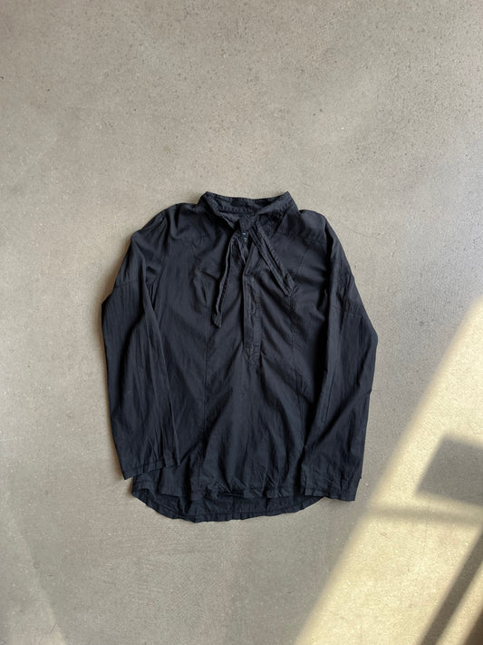 Diesel Strapped Neck Button Up Shirt Black Large