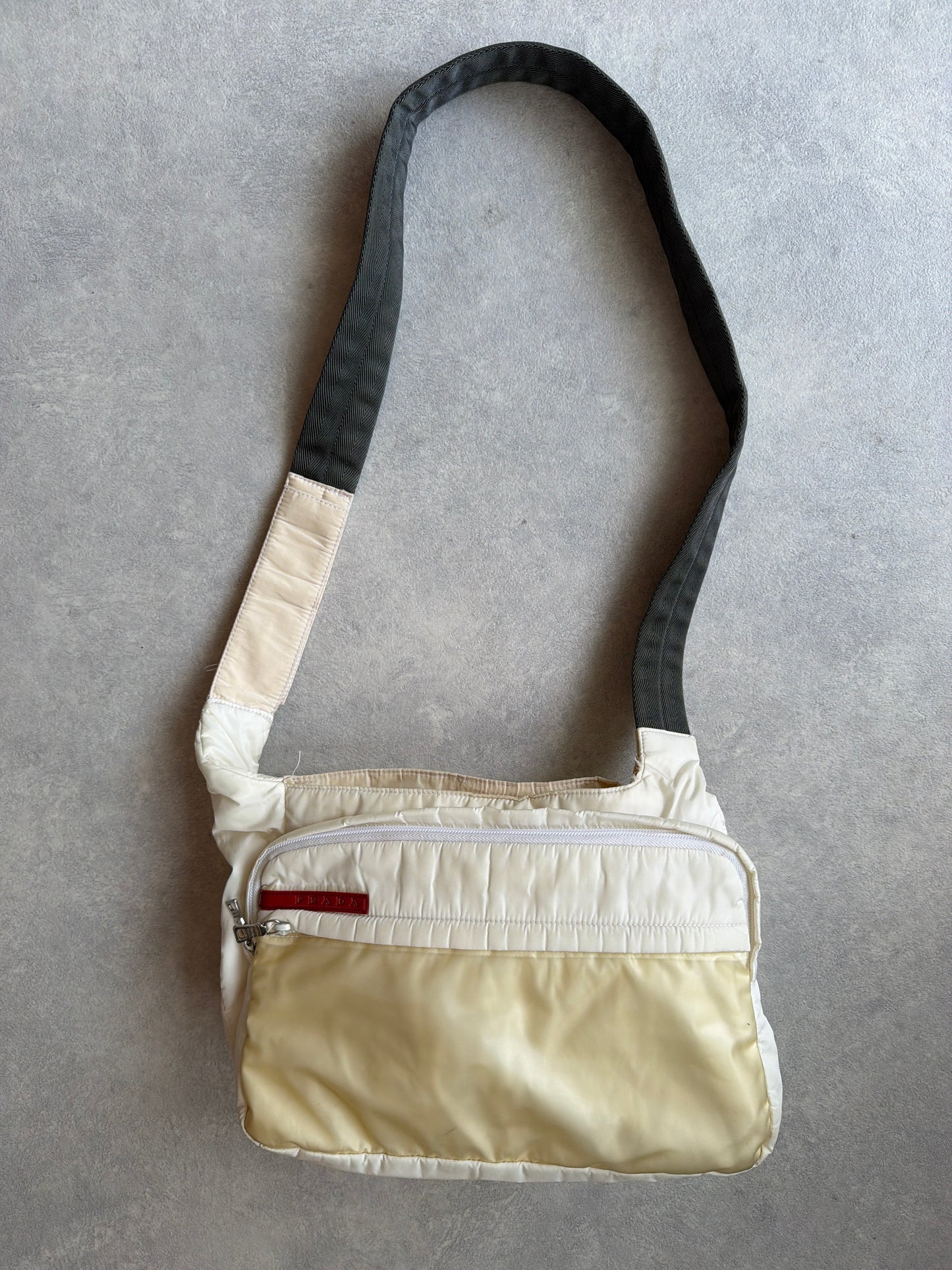 Prada Cahier Chain Sport Sling Bag White