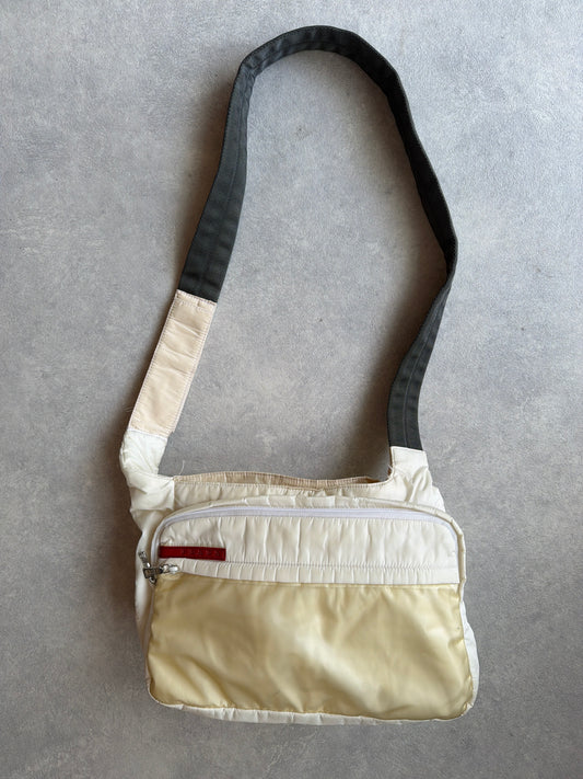 Prada Cahier Chain Sport Sling Bag White