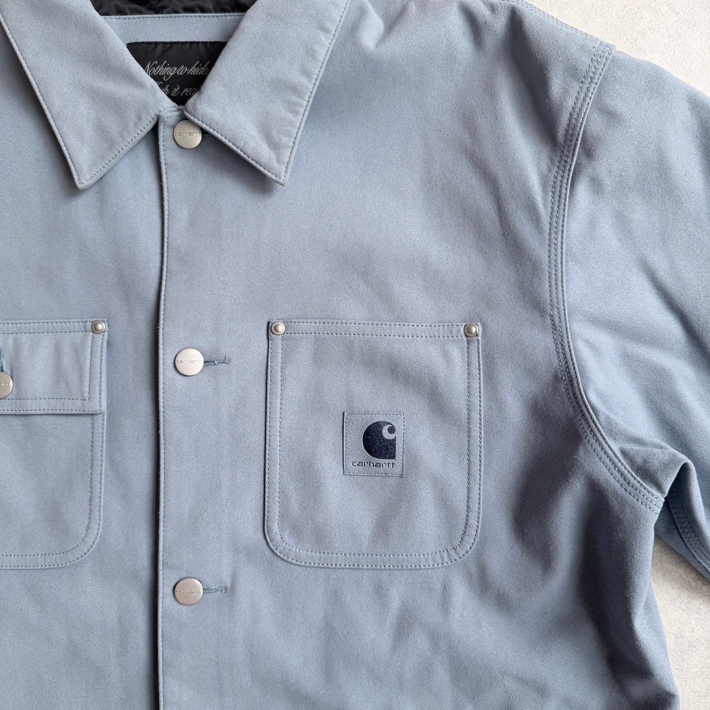 Carhartt Wip Suede Michigan Jacket Size L Blue