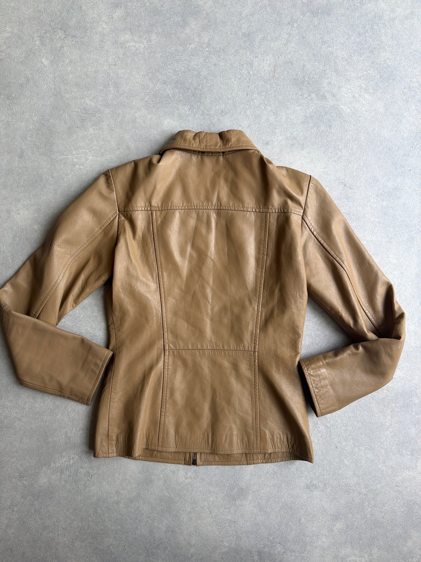 Ricano Leather  Beige Jacket M