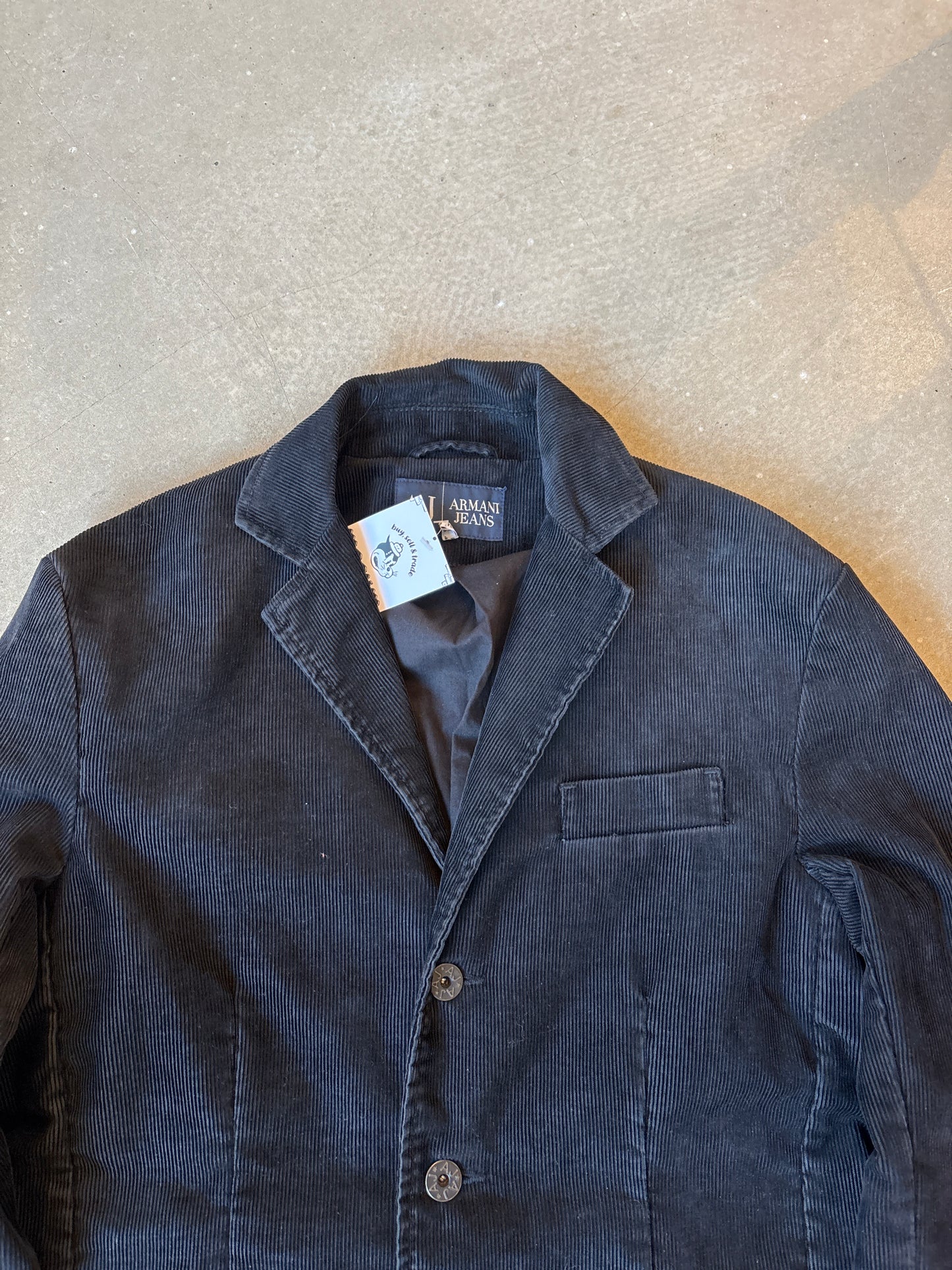 Armani Jeans Corduroy Blazer Black Size 48