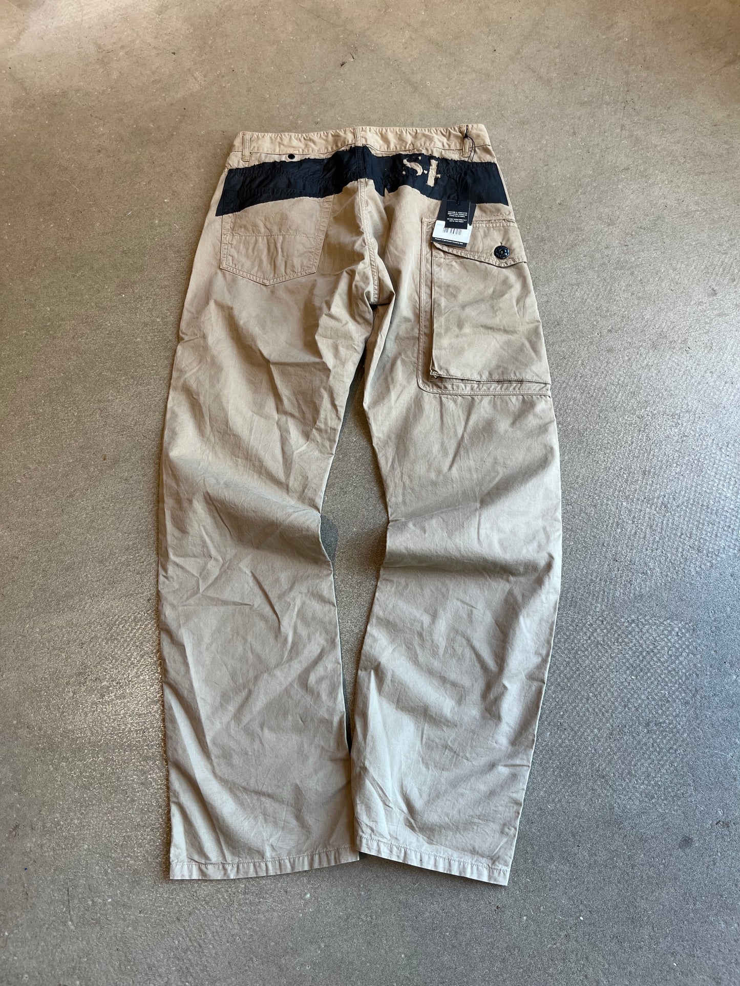 Vintage Stone Island Painted Pants Medium Beige