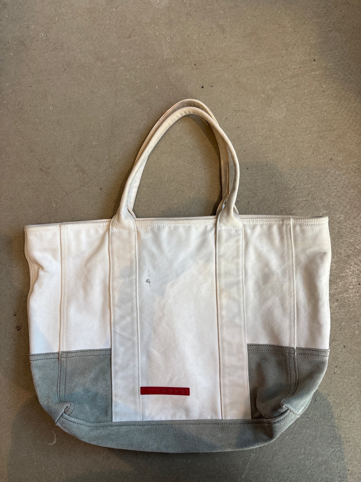 Prada Sport Canvas Tote Bag White