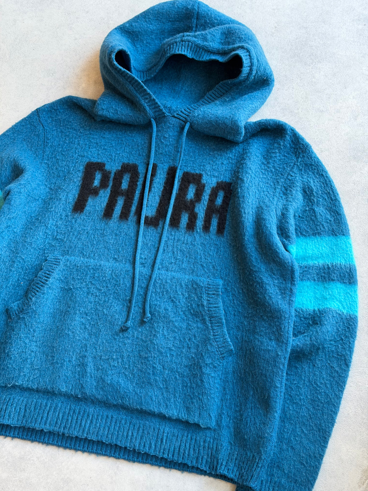 Danilo Paura Wool Knitted Blue Hoodie L